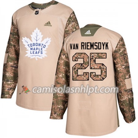 Camisola Toronto Maple Leafs James Van Riemsdyk 25 Adidas 2017-2018 Camo Veterans Day Practice Authentic - Homem